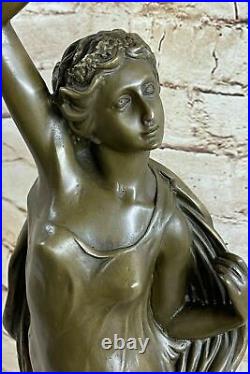 100% Pure Bronze Statue Art Nouveau Filles Chandelier Candélabre Fonte Figurine