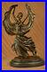 100-Solide-Bronze-Flamenco-Danseuse-Sculpture-Style-Art-Nouveau-Figurine-Decor-01-sdx
