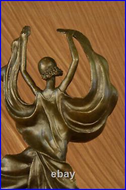100% Solide Bronze Flamenco Danseuse Sculpture Style Art Nouveau Figurine Décor
