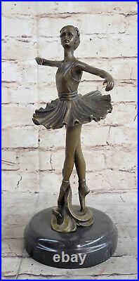 11 Grand Classique Danseuse Ballerine Signée Bronze Sculpture Art Nouveau