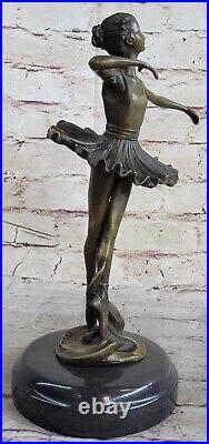 11 Grand Classique Danseuse Ballerine Signée Bronze Sculpture Art Nouveau