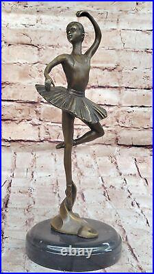 12 Grand Classique Danseuse Ballerine Signée Bronze Sculpture Art Nouveau