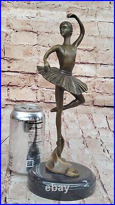 12 Grand Classique Danseuse Ballerine Signée Bronze Sculpture Art Nouveau