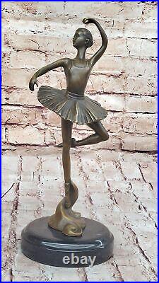 12 Grand Classique Danseuse Ballerine Signée Bronze Sculpture Art Nouveau