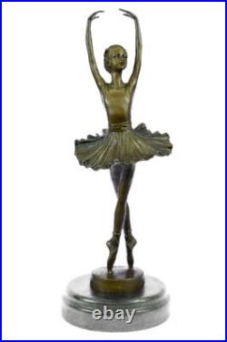12 Grand Classique Danseuse Ballerine Signée Bronze Sculpture Art Nouveau Nr