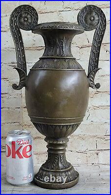 16 Ouest Art Déco / Nouveau Bronze Vase Pot Métal Laiton Sculpture Figurine