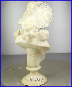 1880/1900 Castelli Sprb Buste Statue Sculpture Albatre Marbre Art Nouveau Femme