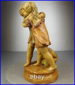 1880/1900 Laure Martin Statue Sculpture Epoque Art Nouveau Terre Cuite Enfants