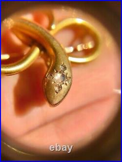 18k gold antique snake brooch pendant holder sculpture animal Art Nouveau