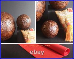 2 Boules d'ambre Diffuseurs de parfums. Soie/ 2 amber balls 7.5 cm 11 cm