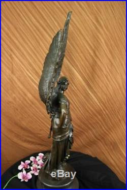 37 Ouest Art Sculpture Bronze Marbre Angell Warrior Victoire Statue Fonte