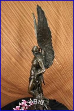 37 Ouest Art Sculpture Bronze Marbre Angell Warrior Victoire Statue Fonte