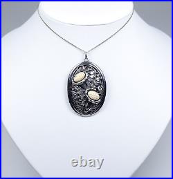 900 Argent Style Ancien Taille XXL Art Nouveau Pendentif Avec Sculpture