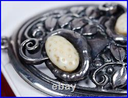 900 Argent Style Ancien Taille XXL Art Nouveau Pendentif Avec Sculpture