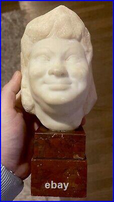 ALDO BARTELLETTY (1898-1976) Sculpture Visage Marbre Italie 1900's Art Nouveau