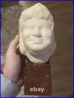 ALDO BARTELLETTY (1898-1976) Sculpture Visage Marbre Italie 1900's Art Nouveau