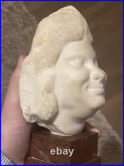 ALDO BARTELLETTY (1898-1976) Sculpture Visage Marbre Italie 1900's Art Nouveau