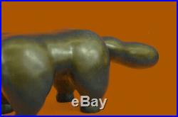 Abstrait Art Moderne Chubby Chat Par Botero Bronze Sculpture Maison Bureau Décor