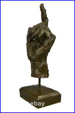 Abstrait Art Moderne Numérotée Bronze Main Gesture Sculpture Bureau Décor Maison