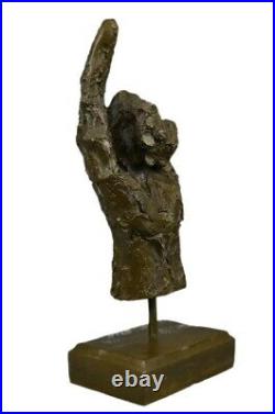 Abstrait Art Moderne Numérotée Bronze Main Gesture Sculpture Bureau Décor Maison