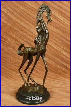 Abstrait Art Moderne Salvador Dali Cheval Fonte Bronze Sculpture Marbre Statue