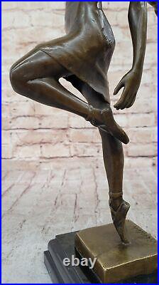 Aldo Vitaleh Original Style Art Nouveau Drapeau Danseuse Bronze Sculpture Art Nr