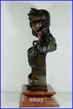 Ancien Bronze Signé Anton Nelson Cachet Fondeur H. Luppens & Cie Art Nouveau