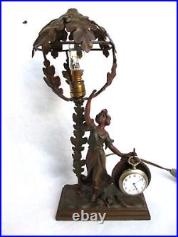 Ancien porte montre gousset / lampe ART NOUVEAU élégante & feuille de chêne