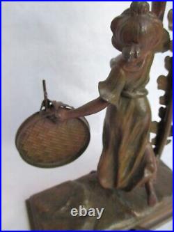 Ancien porte montre gousset / lampe ART NOUVEAU élégante & feuille de chêne