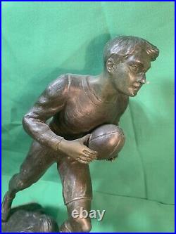 Ancien sculpture régule sport RUGBY 1900 Art Nouveau Signé H. FUGERE 35 cm france