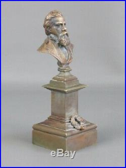 Antique Sculpture en Bronze Statue Buste Homme D'Époque Art Nouveau Début Xx