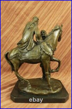 Arabe Sur Cheval Par Barye-Commanding Bronze Sculpture 15.9kg Figurine Art Décor