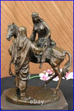 Arabe Sur Cheval Par Barye-Commanding Bronze Sculpture 15.9kg Figurine Art Décor