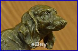Art Déco Bronze Sculpture Statue Basset Bloodhound Chien Sleuth Figurine