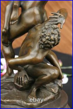 Art Déco Maison Bureau Bronze Sculpture Abduction Nu Femelle Marbre Statue Solde