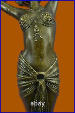 Art Déco / Nouveau Érotique Danseuse 100% Solide Bronze Sculpture Par'Lost