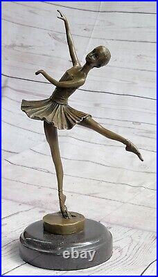 Art Déco / Nouveau Érotique Grand Danseuse Ballerine Bronze Statue Figurine