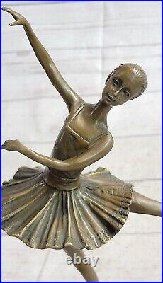 Art Déco / Nouveau Érotique Grand Danseuse Ballerine Bronze Statue Figurine