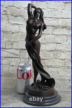 Art Déco / Nouveau Érotique Nu Nue Femme Femelle 100% Solide Bronze Sculpture