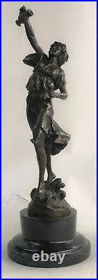 Art Déco Nouveau Fonte Bacchus Goddess of Vin Bronze Sculpture Figurine SOLDÉ