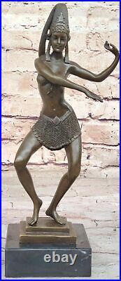 Art Déco Nouveau Fonte Hommage À Chiparus Érotique Danseuse Bronze Sculpture Art