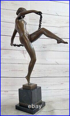 Art Déco Nouveau Français Chair Danseuse Par Pierre Faguay Bronze Statue