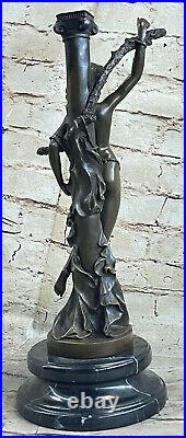 Art Déco / Nouveau Main Fabriqué Véritable Bronze Sculpture Bureau à Domicile