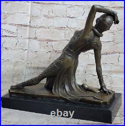 Art Déco Nouveau Par D. H Chiparus Danseuse Danse Dansant Bronze Sculpture