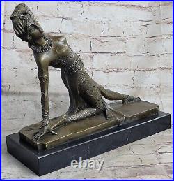 Art Déco Nouveau Par D. H Chiparus Danseuse Danse Dansant Bronze Sculpture Nu