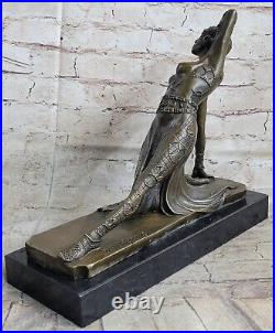 Art Déco Nouveau Par D. H Chiparus Danseuse Danse Dansant Bronze Sculpture Nu