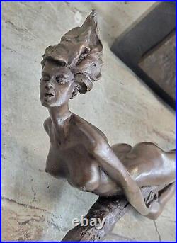 Art Déco Nouveau Spéciale Patine Classique Chair Femme Bronze Sculpture Chaud En