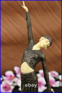 Art Déco Nouveau Step Danseuse Par Chiparus Lost Cire Méthode Bronze Sculpture