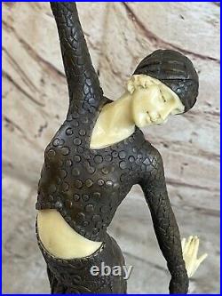 Art Déco Nouveau Step Danseuse Par Chiparus'Lost' Cire Méthode Bronze Statue
