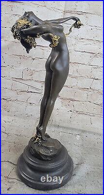 Art Déco Nouveau Vigne Danseuse Frishmuth Bronze Statue Figurine Cadeau Décor